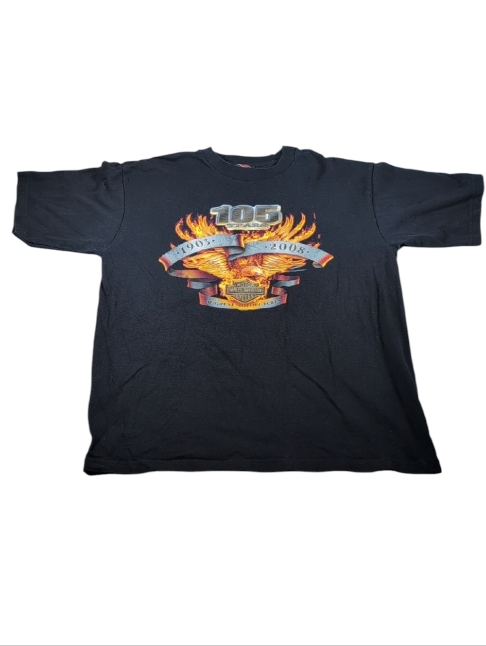 Harley Davidson 105th Anniversary Black T-Shirt Size XL